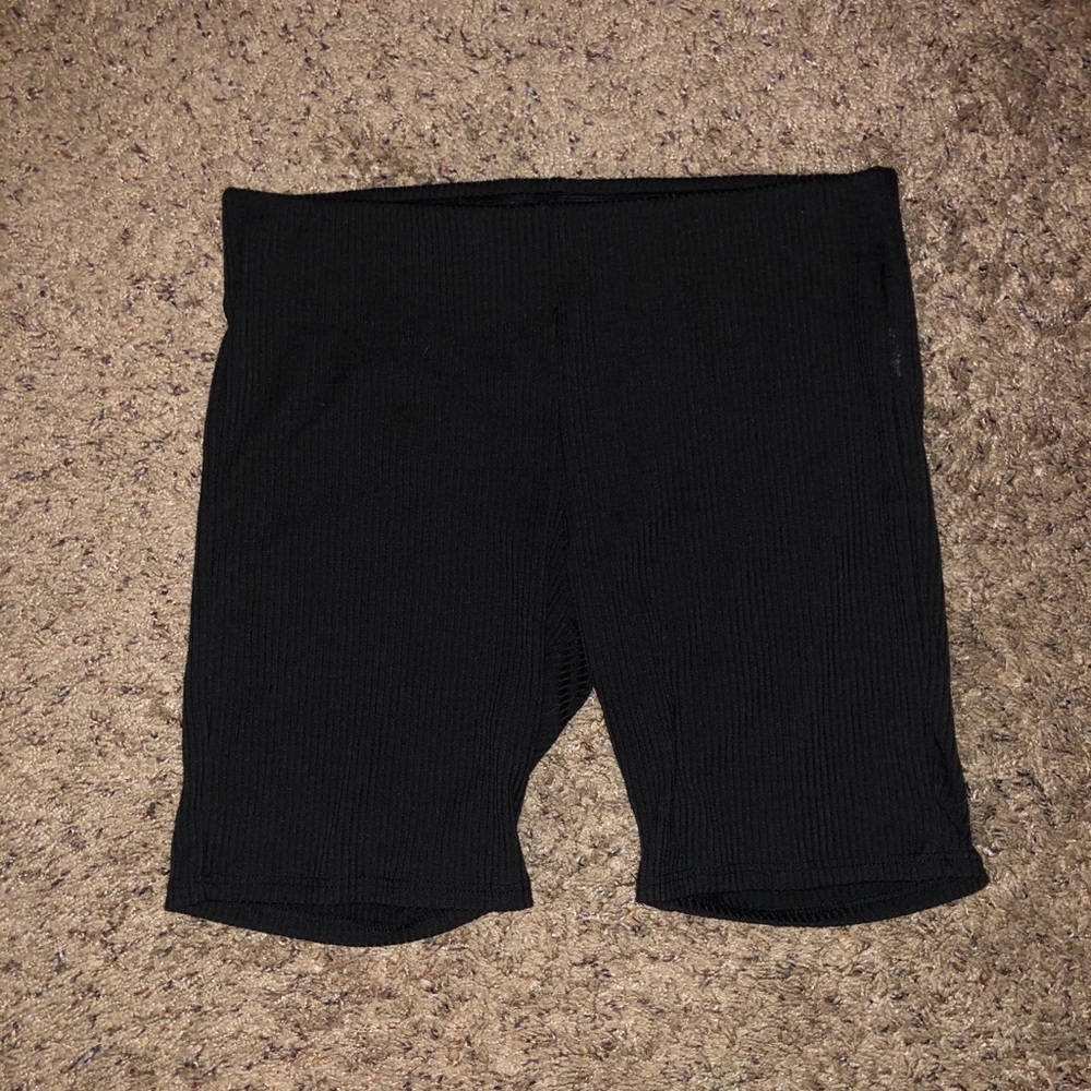 Black biker shorts, never worn